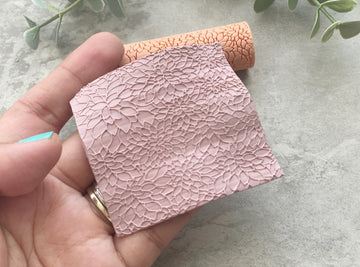 Floral Outline Print Texture Roller |  Polymer Clay Roller | Clay Roller